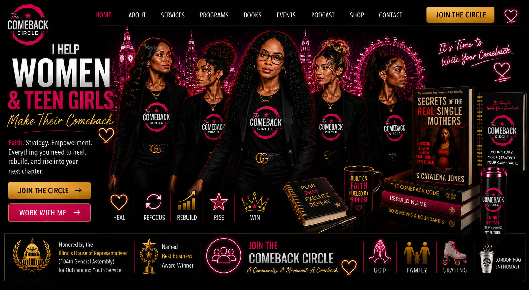 The Comeback Circle banner — I help women and teen girls make their comeback